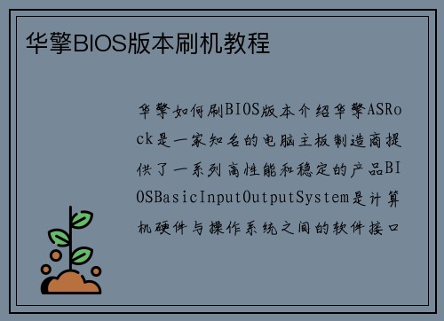 华擎BIOS版本刷机教程